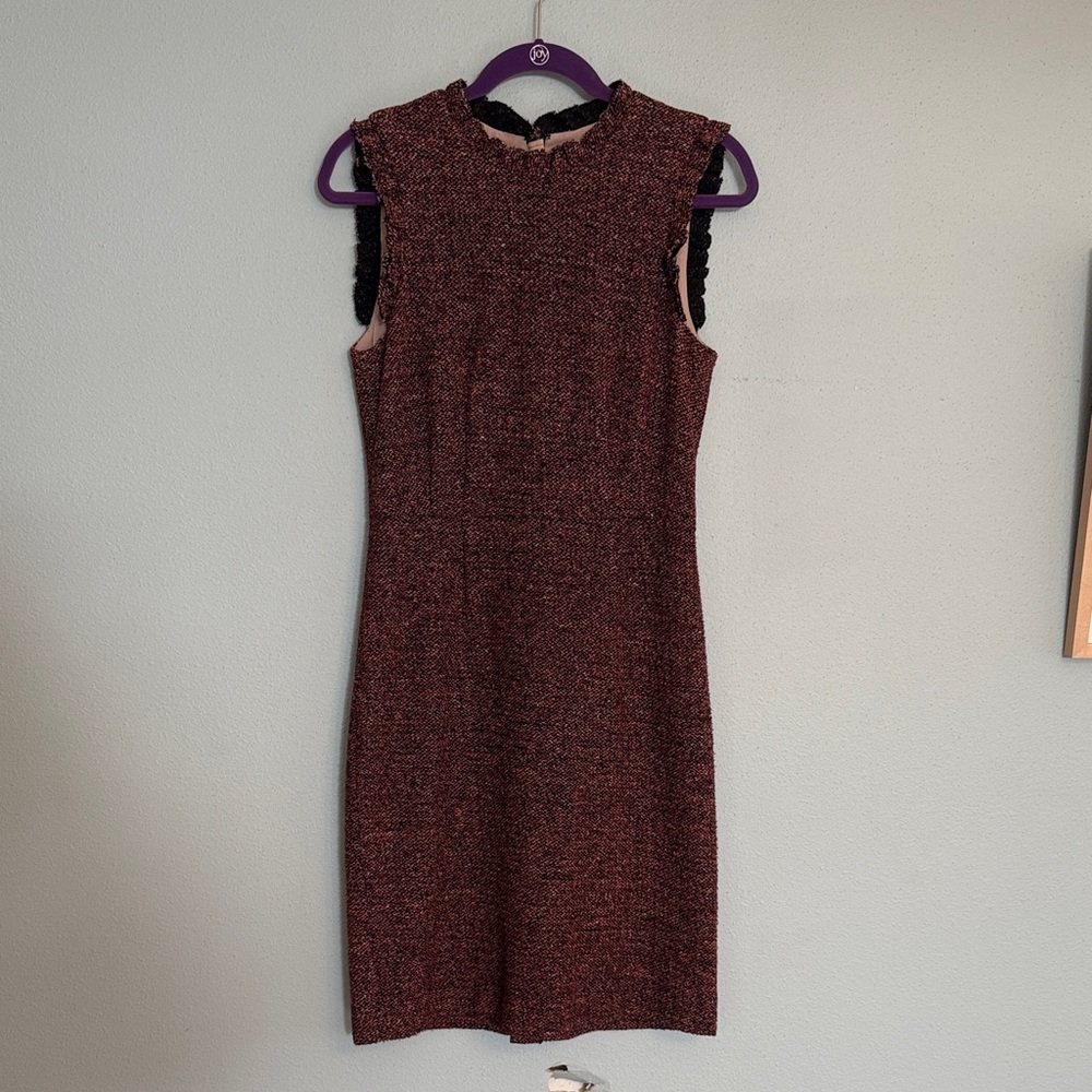 Rebecca Taylor Textured Sleeveless Dress in Burgundy